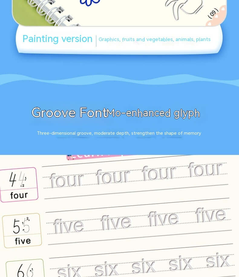 kids writing practice books/hand learning writing books for 3-6yrs old