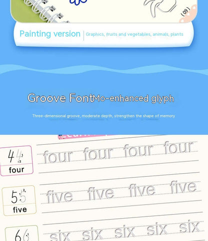 kids writing practice books/hand learning writing books for 3-6yrs old